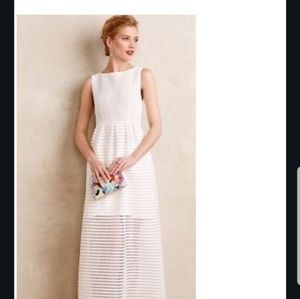Anthropologie Leifsdottir White Long Dress